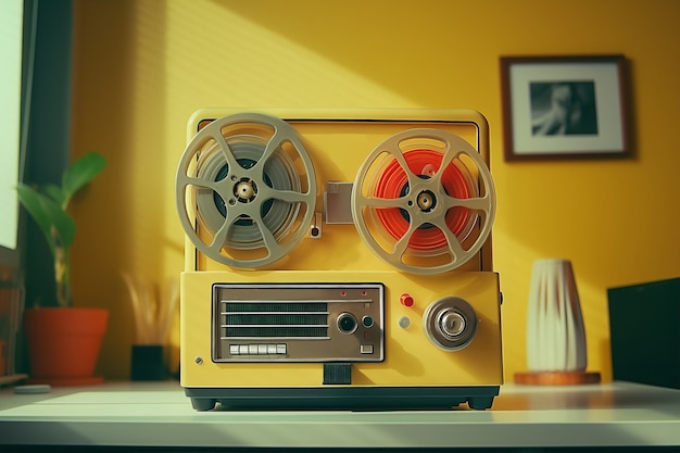 Free photo retro movie projector design