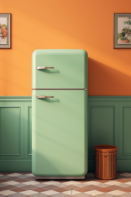 Free Photo retro refrigerator indoors