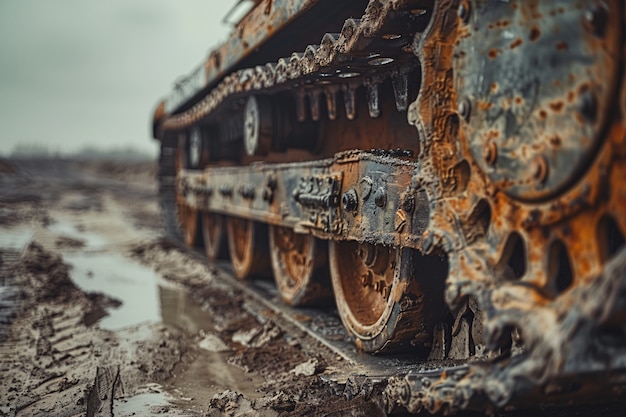 Free photo retro style view of combat tank vehicle during war time