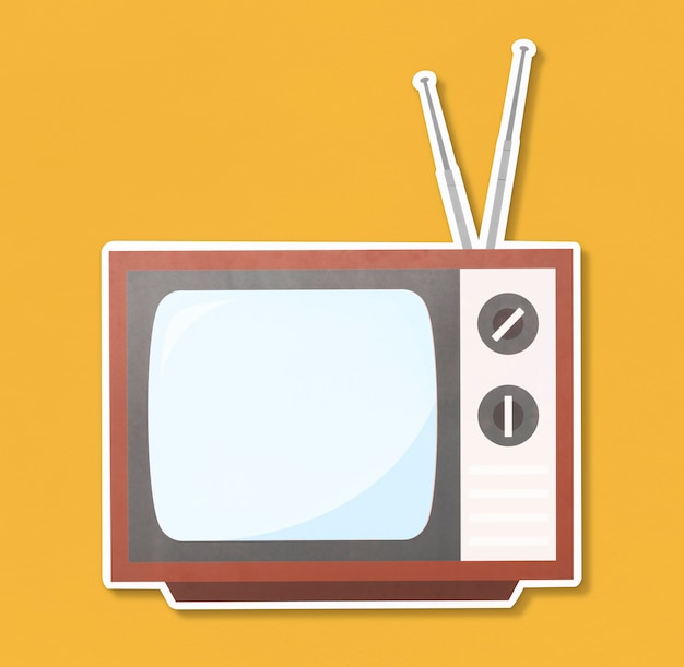 Free Photo retro tv illustration icon