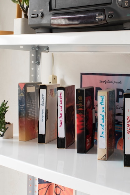 Retro vhs packaging arrangement