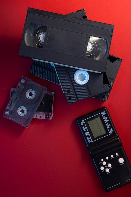 Free Photo retro vhs packaging  indoors