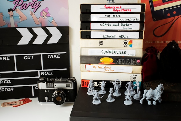 Free Photo retro vhs packaging still life