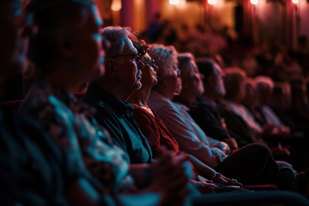 Free Photo retro world theatre day scenes with audience sitting in the stalls of a theatre