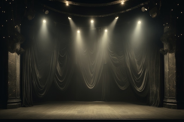 Free Photo retro world theatre day scenes with curtains and stage