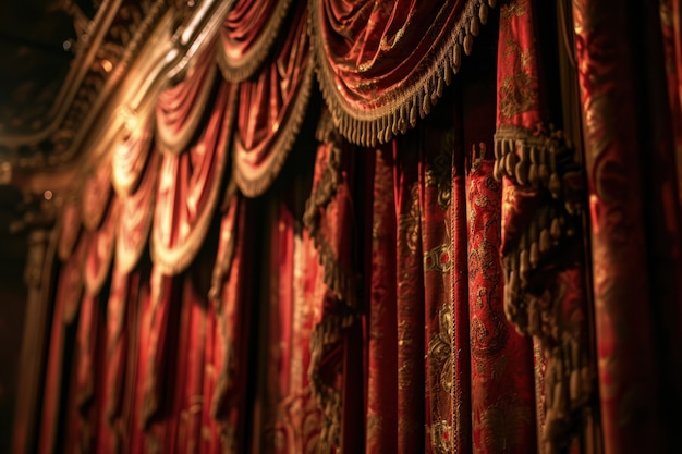 Free Photo retro world theatre day scenes with a theatre curtain