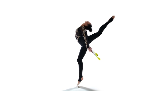 Rhythmic gymnast in professional arena