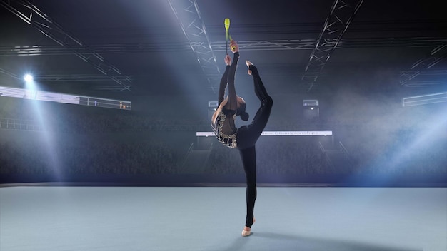 Rhythmic gymnast in professional arena