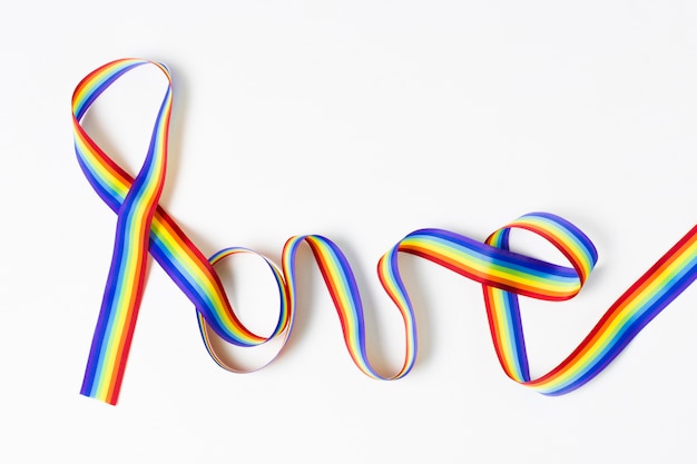 Free photo ribbon in rainbow colors concept