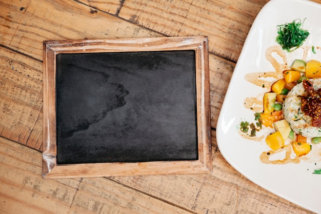 Free Photo rice dish and slate