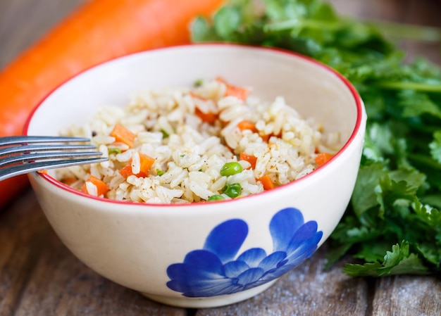 Free photo rice with vegetables