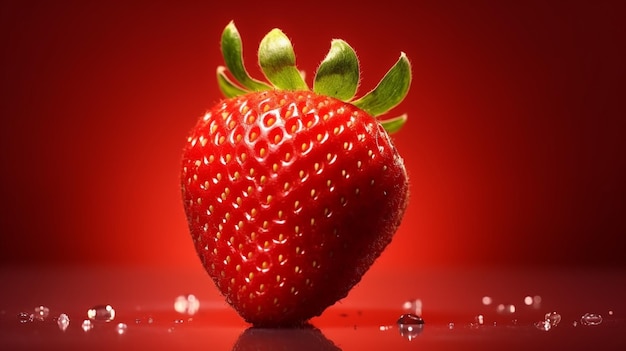 Free photo a ripe red sweet strawberry