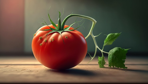 Free Photo ripe red tomato close up generative ai