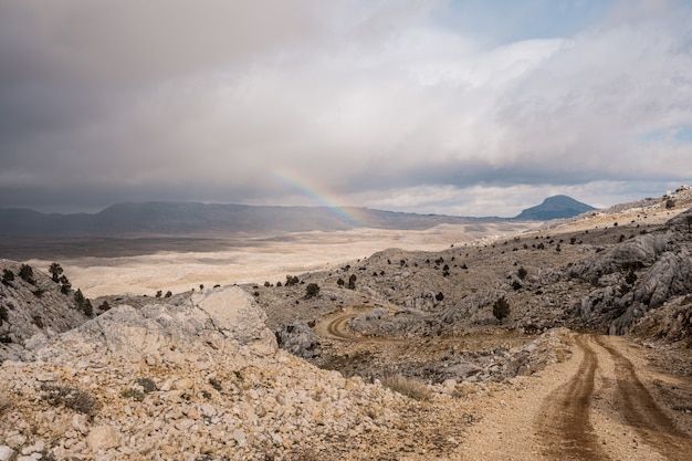 Road raising in to the mountains