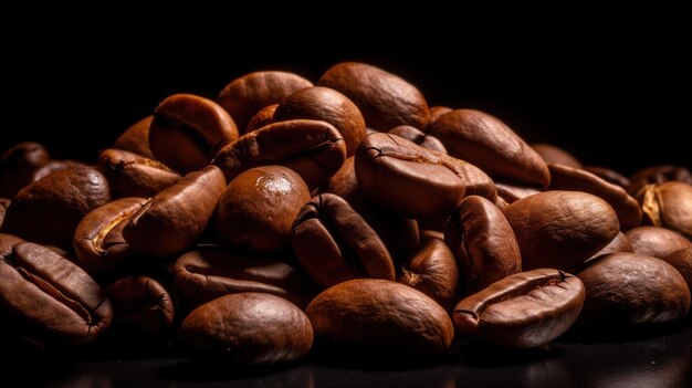 Roasted coffee beans background generative ai