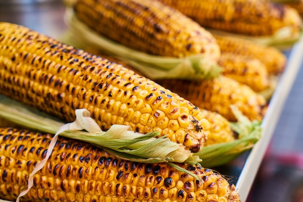 Roasted corncobs