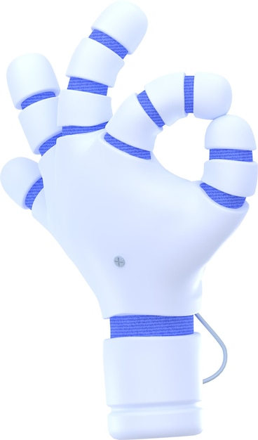 Free photo robot hand show ok gesture 3d render chatbot