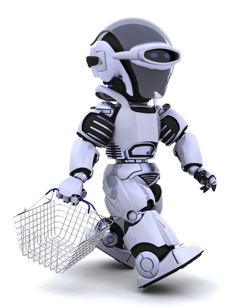 Robot shopping with a basket