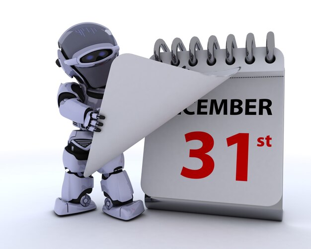 Robot with a calendar