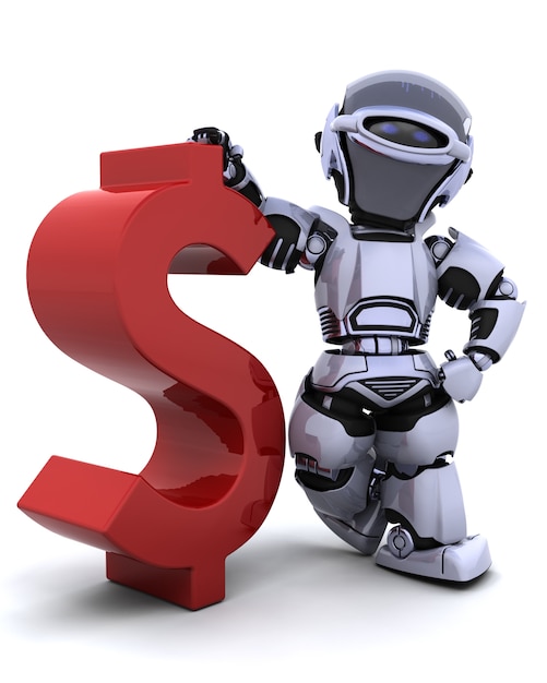 Robot with dollar symbol