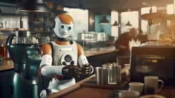 Free photo robot working as a barista instead of humans