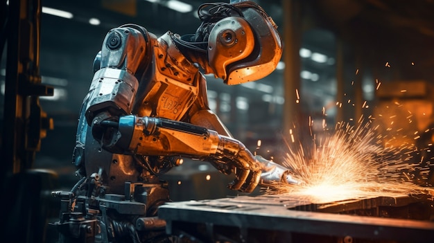 Robot working as a welder instead of humans