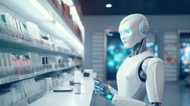 Robot working in the pharmaceutical field instead of humans