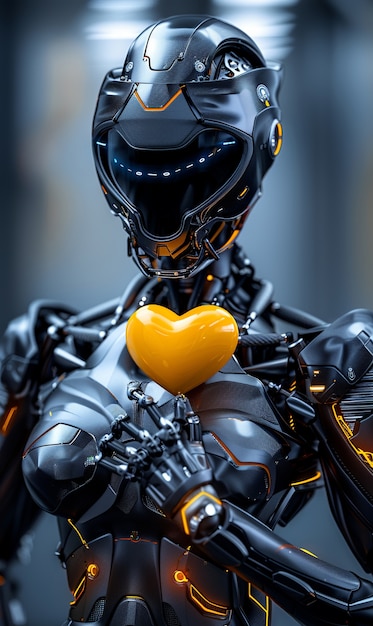 Free photo robotic human heart futuristic representation