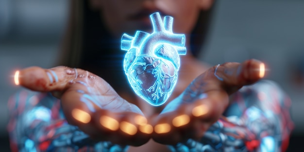 Free Photo robotic human heart futuristic representation