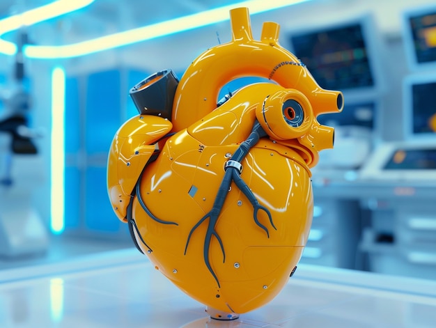 Robotic human heart futuristic representation