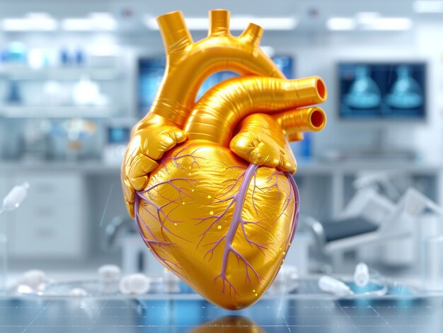 Robotic human heart futuristic representation