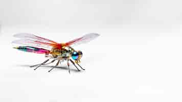 Free photo robotic insect in studio with copy space