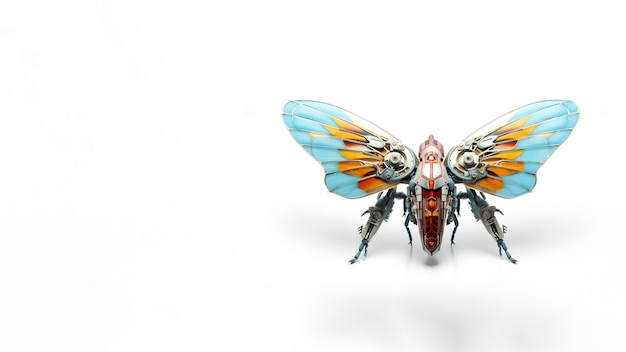 Free Photo robotic insect in studio with copy space