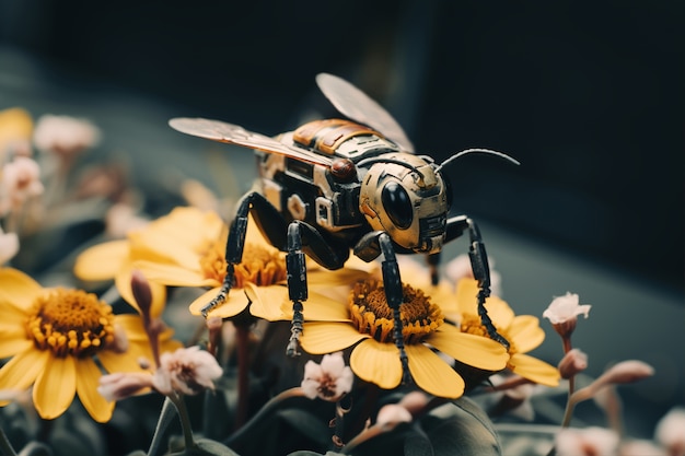 Robotic insect with flowers