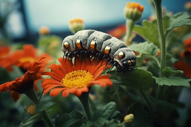 Robotic insect with flowers