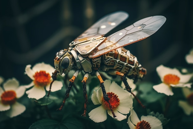 Robotic insect with flowers