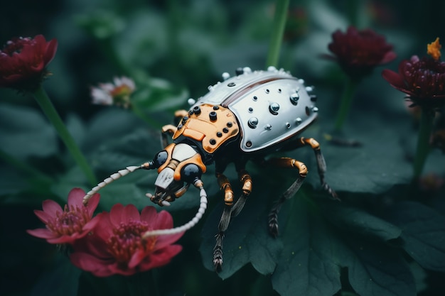 Robotic insect with flowers