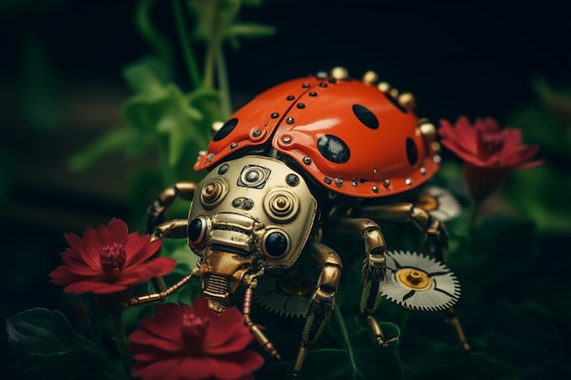 Robotic insect with flowers