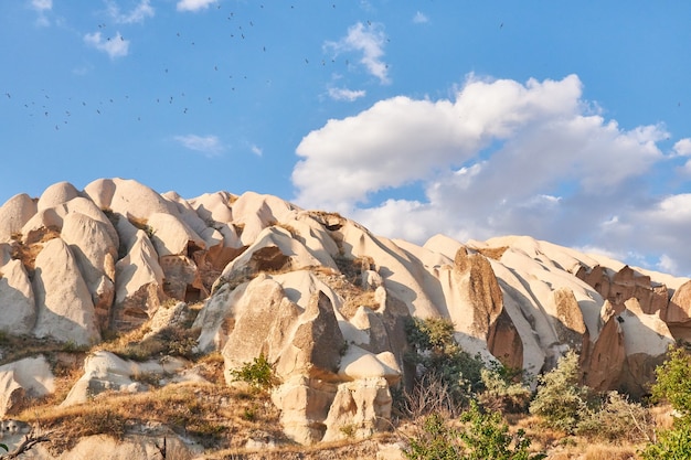 Rock formations in Rose valley Capadoccia in Goreme, Turkey