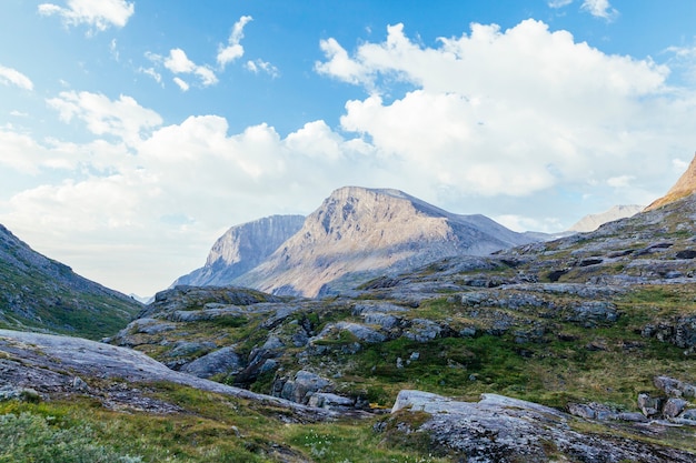 Free Photo rocky mountain landscape against blue sky