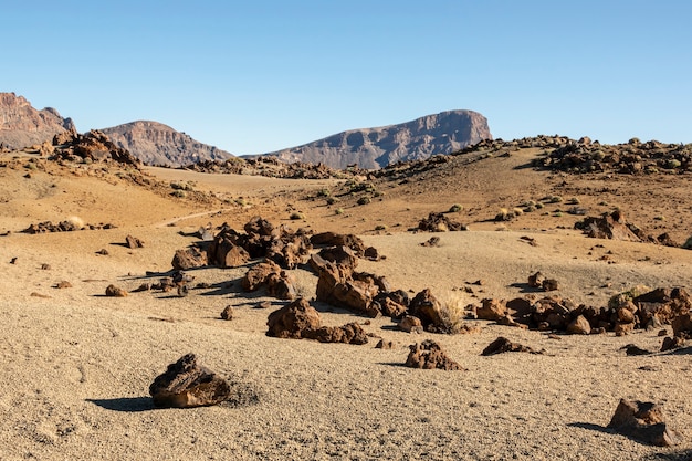 Free Photo rocky relif with clear sky