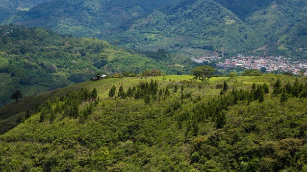 Rolling costa rican hills and rainforest