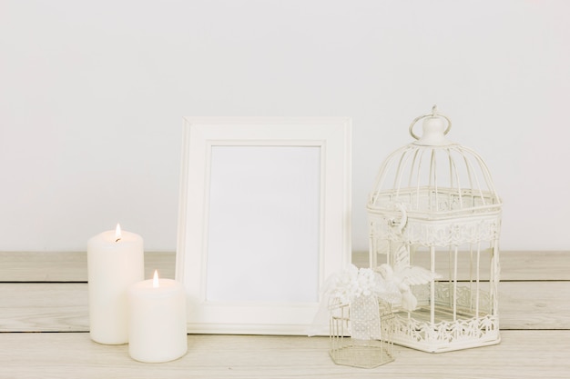 Romantic ornaments with frame