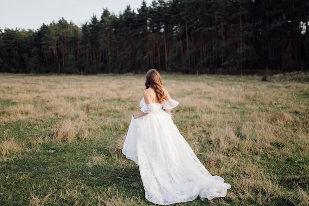 Romantic photo in the fairy forest. Beautiful woman