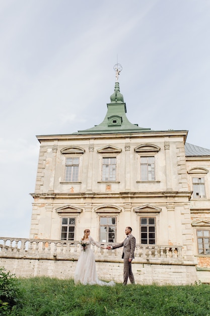 Romantic wedding couple in love