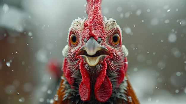 Free Photo rooster in photorealistic style with beak and feathers