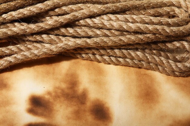 Rope on the old paper background