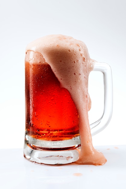 Free photo rose draught beer png in mug mockup