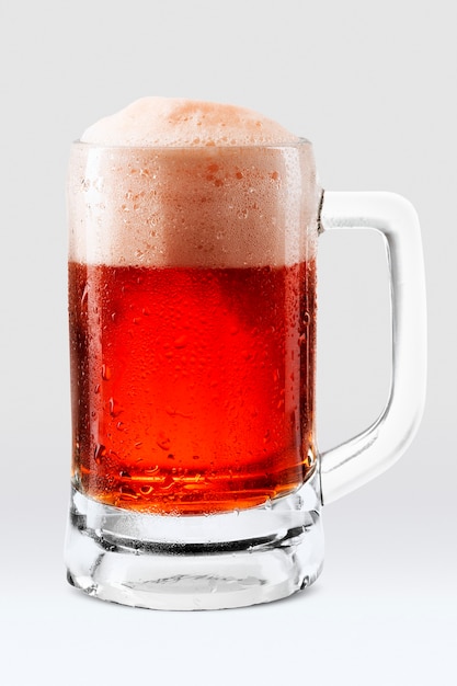 Free photo rose draught beer png in mug mockup