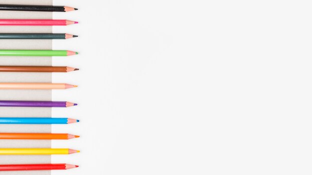 Row of colored pencils